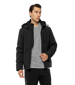 Черно мъжко яке с качулка Axel снимка