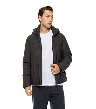 Тъмнозелено мъжко яке с качулка Kеn снимка