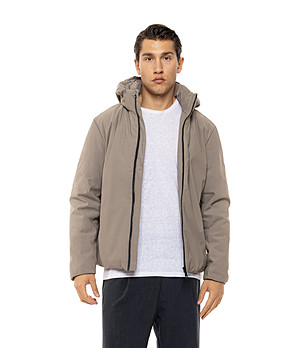 Бежово мъжко яке с качулка Kеn снимка