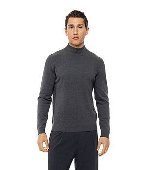 Тъмносив мъжки пуловер с дълъг ръкав Clark снимка