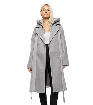 Сиво палто с колан Anatola снимка