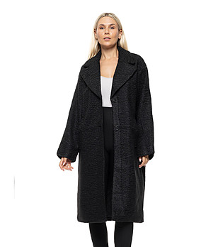 Черно меко дамско палто Sarifa снимка