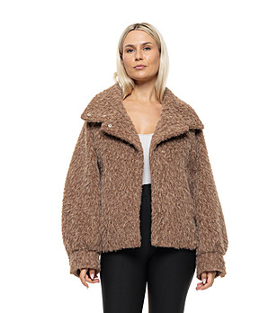 Кафяво късо палто Edona снимка