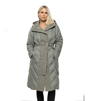 Дамско дълго яке в нюанс на мента с качулка Tola снимка