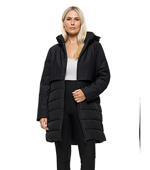 Черно дълго яке с качулка Armela снимка