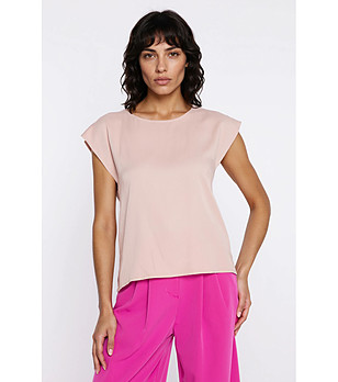 Бежова блуза с полуръкави снимка