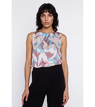 Дамска блуза без ръкави с принт снимка