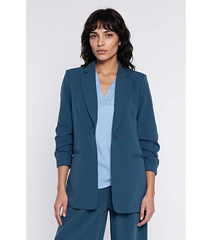 Сако в цвят петрол със 7/8 ръкав снимка