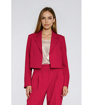 Дамско сако в розовочервен цвят снимка