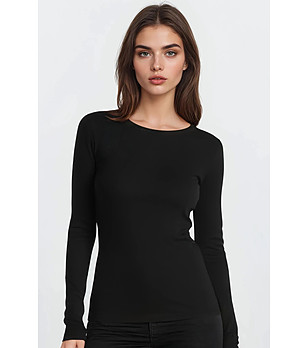 Черна блуза с дълъг ръкав IRMA снимка