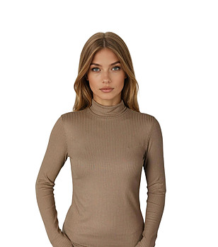 Кафява блуза с поло яка MATYLDA снимка