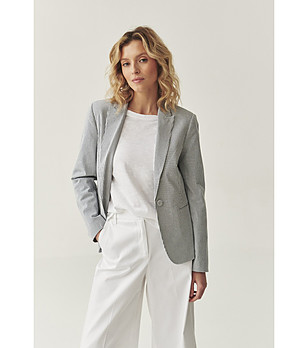 Дамско памучно сако на райе в бяло и синьо Vivi снимка