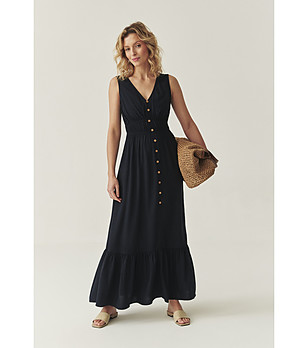 Тъмносиня рокля макси без ръкави Amalda снимка