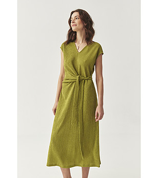 Зелена рокля с колан Werona снимка