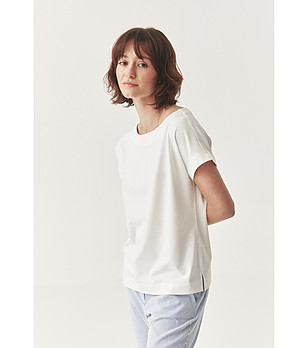 Дамска бяла блуза с къс ръкав Lyssa снимка