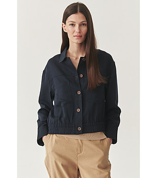 Тъмносиньо яке от лиосел и лен Alva снимка