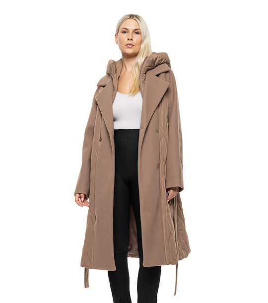 Бежово палто с качулка Anatola снимка