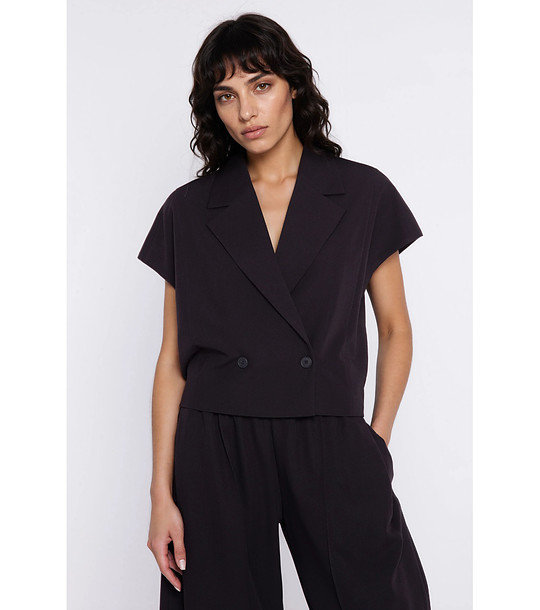 Черно дамско късо сако снимка