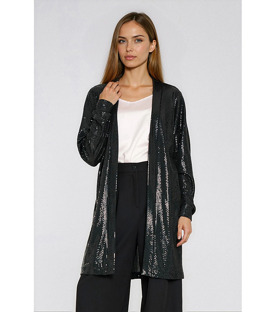 Черно сако с лъскави мотиви снимка