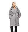 Дамско сиво палто с качулка Adelita-2 снимка