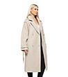 Бежово дамско палто с колан Arina-1 снимка