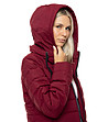 Дамско яке в бордо с качулка Margaret-3 снимка
