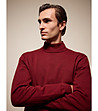 Бордо мъжки пуловер с дълъг ръкав Clark-3 снимка