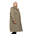 Дамско дълго яке в каки с качулка Emala-2 снимка