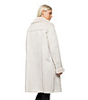 Дамско палто в слонова кост с пухена яка Nara-3 снимка