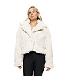 Късо палто от еко пух в слонова кост Imena-2 снимка