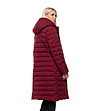Дълго дамско яке в бордо с качулка Caren-3 снимка