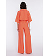 Дамски оранжев панталон с широк крачол-3 снимка