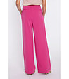 Розов панталон с висока талия и широк крачол-1 снимка