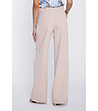 Бежов панталон с висока талия и широк крачол-1 снимка