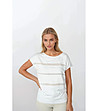 Бяла блуза с дантелени ленти SASANA_PLUS-1 снимка