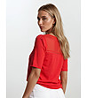 Червена блуза с дантелен детайл SIGALA-1 снимка