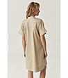 Бежова памучна рокля с къс ръкав Romea-1 снимка