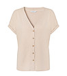 Бежова блуза с копчета Larissa-4 снимка