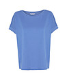 Синя памучна дамска тениска с къс ръкав Azza-2 снимка