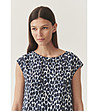 Тъмносиня блуза с животински принт Lala-4 снимка