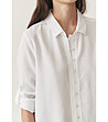 Бяла дамска риза от лиосел с дълъг ръкав Trissie-4 снимка