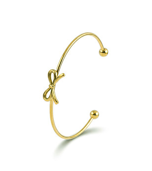 Дамска златиста гривна с панделка снимка