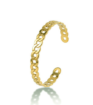 Дамска златиста твърда гривна тип верижка снимка