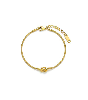 Дамска златиста гривна с възел снимка