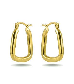 Дамски златисти обеци от неръждаема стомана с правоъгълна форма снимка