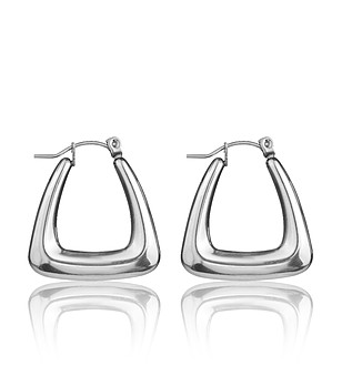 Сребристи обеци халки Salem от неръждаема стомана снимка