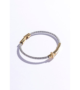 Мъжка гривна в сребристо и златисто снимка