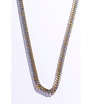 Мъжко колие в сребристо и златисто от неръждаема стомана снимка