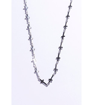 Мъжко сребристо колие с кръстове снимка