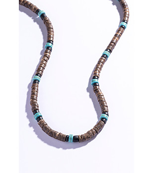 Мъжко колие в кафяво и тюркоазено снимка